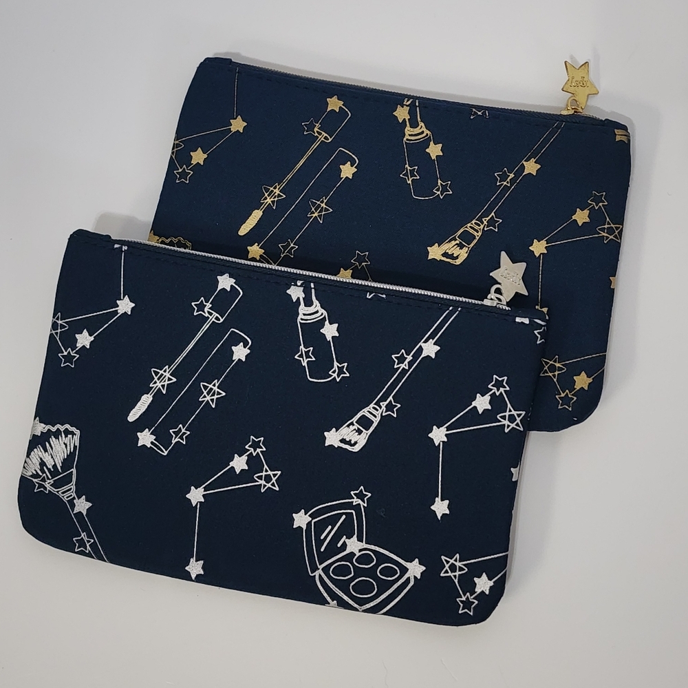 Ipsy 2 Pc Bundle Set Celestial Astrology Print Makeup Bags